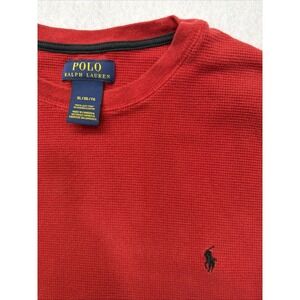 Polo Ralph Lauren Mens XL Red Waffle Knit Thermal Long Sleeve Sleepwear Shirt